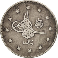 Turquía, Abdul Hamid II, 2 Kurush, 1904, Qustantiniyah, MBC, Plata, KM:736