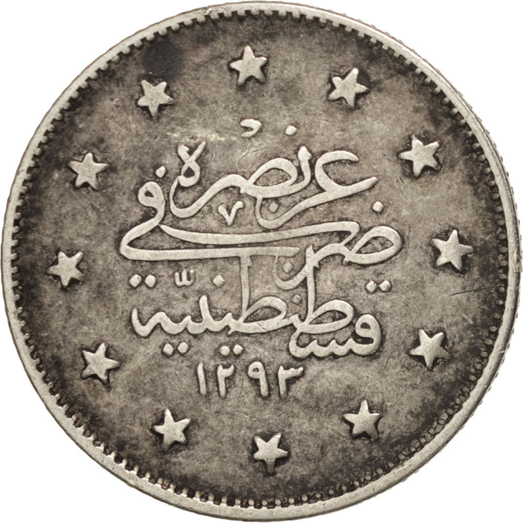 Turkey, Abdul Hamid II, 2 Kurush, 1904,Qustantiniyah,EF(40-45),Silver,KM:736