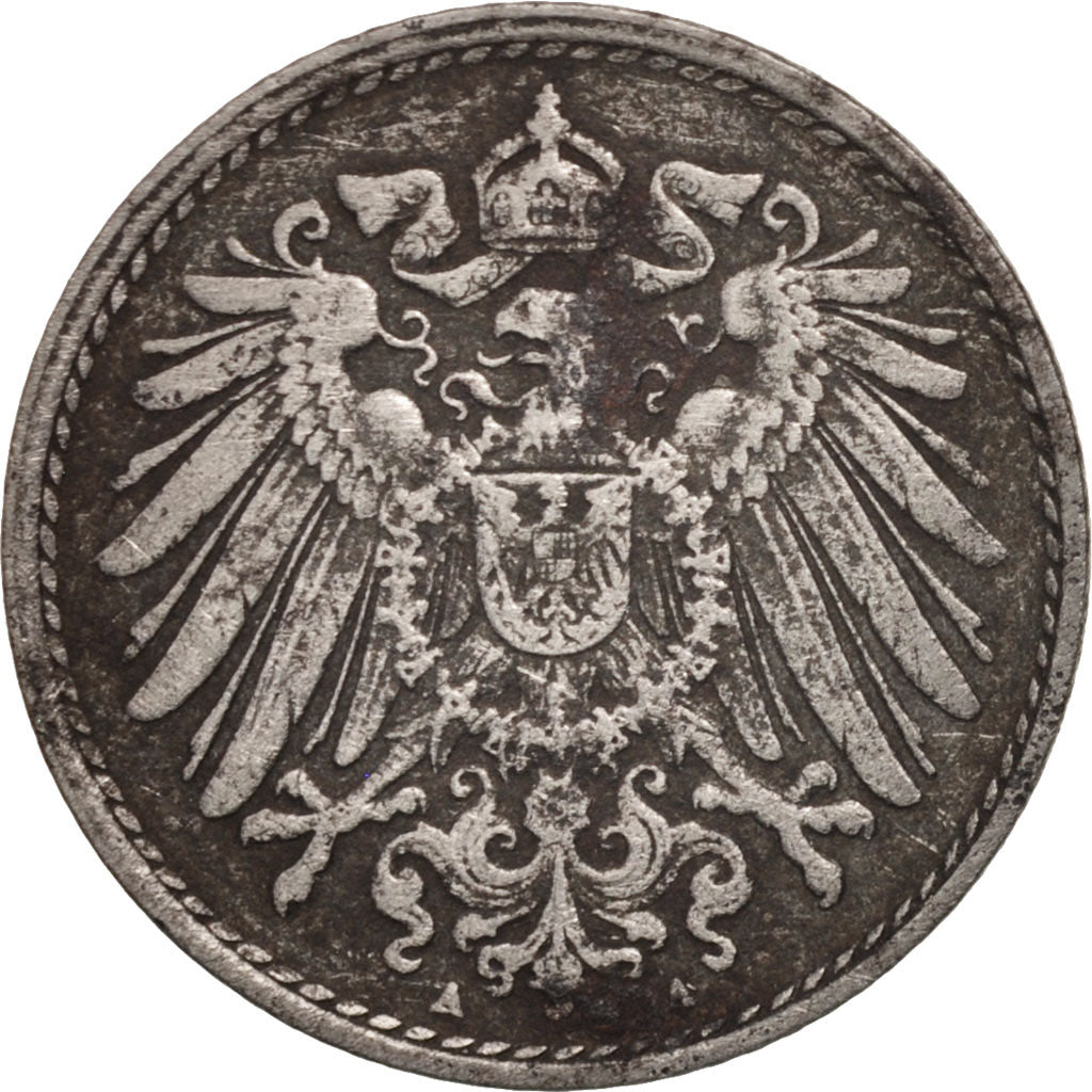Coin, GERMANY - EMPIRE, 5 Pfennig, 1917, Berlin, EF(40-45), Iron, KM:19