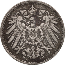 Moneda, ALEMANIA - IMPERIO, 5 Pfennig, 1917, Berlin, MBC, Hierro, KM:19