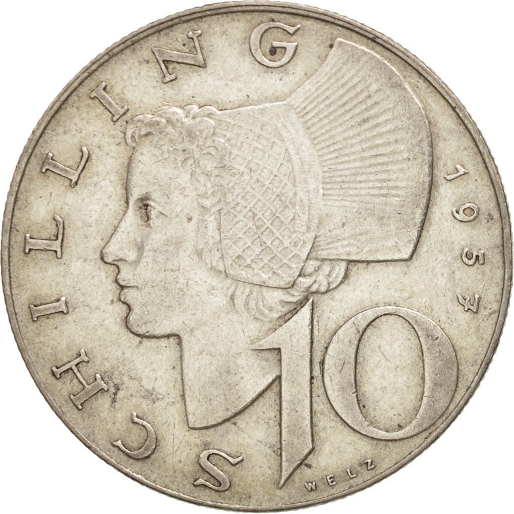 Coin, Austria, 10 Schilling, 1957, AU(50-53), Silver, KM:2882