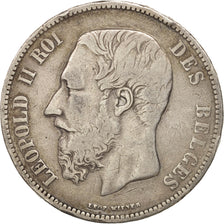Coin, Belgium, Leopold II, 5 Francs, 5 Frank, 1867, VF(30-35), Silver, KM:24