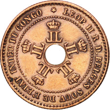 CONGO FREE STATE, Leopold II, Centime, 1888, AU(50-53), Copper, KM:1