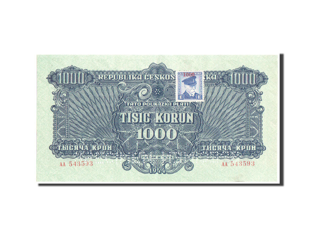Czechoslovakia, 1000 Korun, 1945, KM #57s, UNC(63), AA