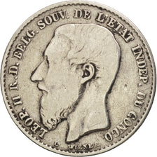 Stato Libero del Congo, Leopold II, 50 Centimes, 1896, MB+, Argento, KM:5