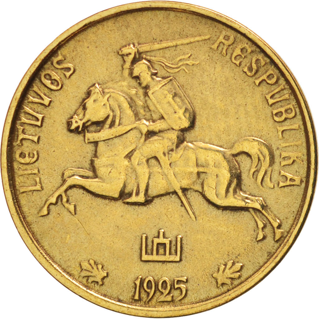 Lithuania, 5 Centai, 1925, King's Norton, AU(50-53), Aluminum-Bronze, KM:72