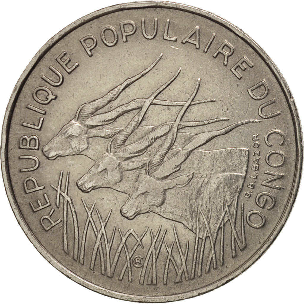 Congo Republic, 100 Francs, 1975, Paris, AU(50-53), Nickel, KM:2
