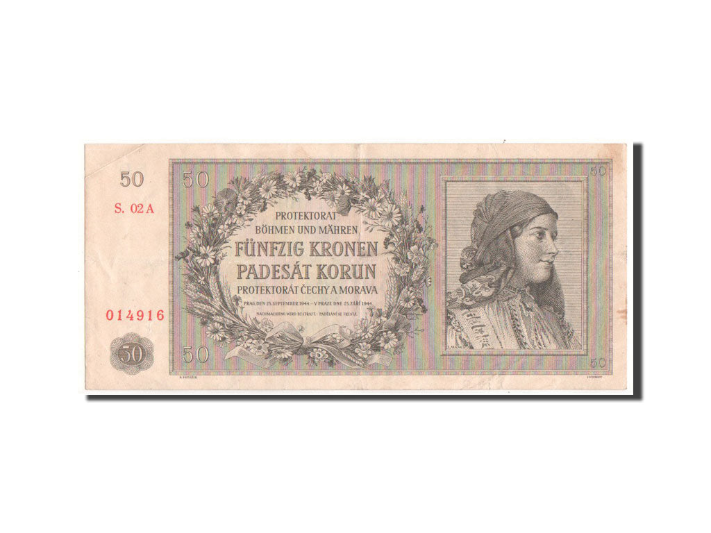 Bohemia and Moravia, 50 Korun, 1944, KM #10a, EF(40-45), S