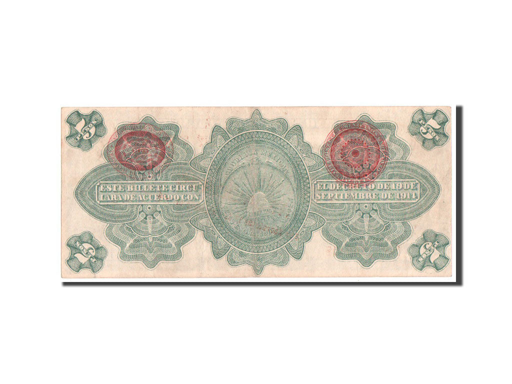 Banconote, Messico - Rivoluzionario, 5 Pesos, 1914, BB