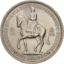 Great Britain, Elizabeth II, Crown, 1953, MS(63), Copper-nickel, KM:894