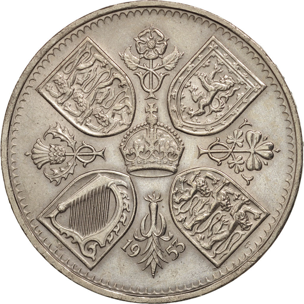 Great Britain, Elizabeth II, Crown, 1953, MS(63), Copper-nickel, KM:894