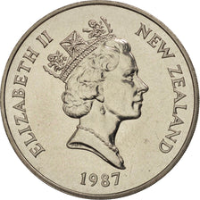 New Zealand, Elizabeth II, Dollar, 1987, MS(63), Copper-nickel, KM:65