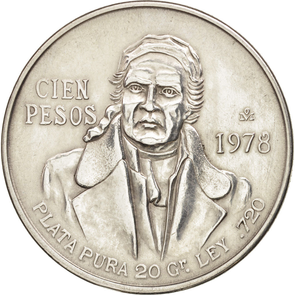 Mexico, 100 Pesos, 1978, Mexico City, AU(55-58), Silver, KM:483.2