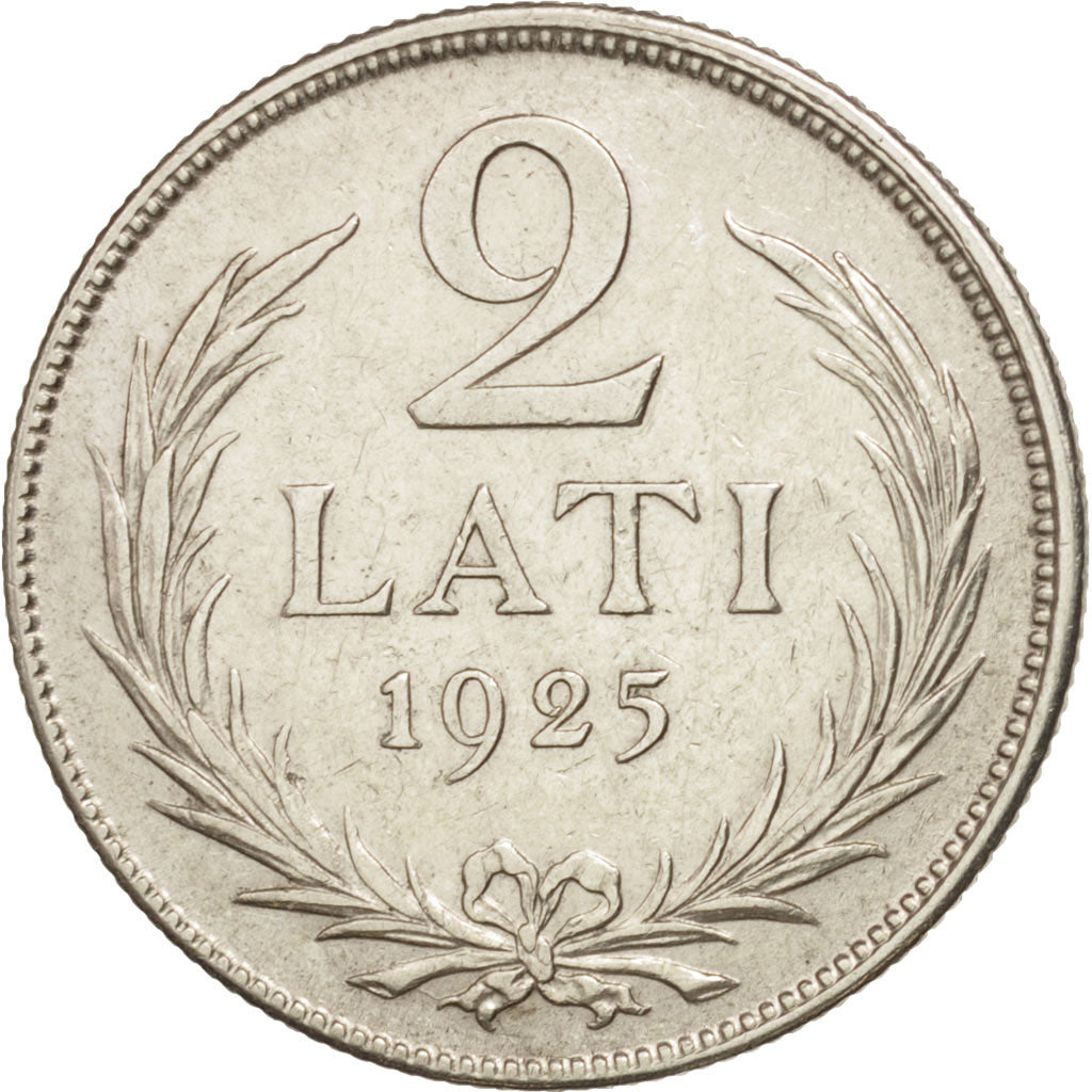 Latvia, 2 Lati, 1925, AU(50-53), Silver, KM:8