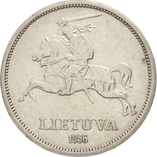 Lithuania, 5 Litai, 1936, AU(50-53), Silver, KM:82