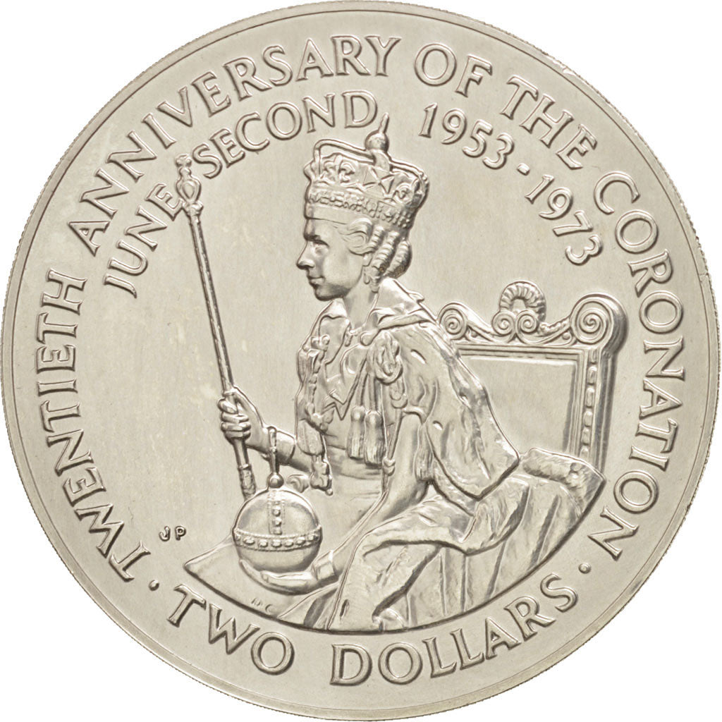 Coin, Cook Islands, Elizabeth II, 2 Dollars, 1973, AU(55-58), Silver, KM:8