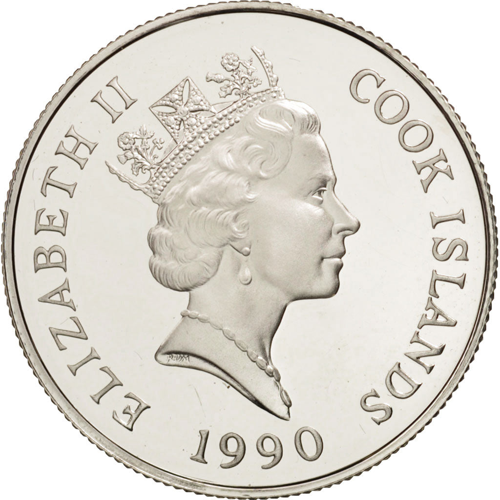 Cook Islands, Elizabeth II, 10 Dollars, 1990, MS(63), Silver, KM:79