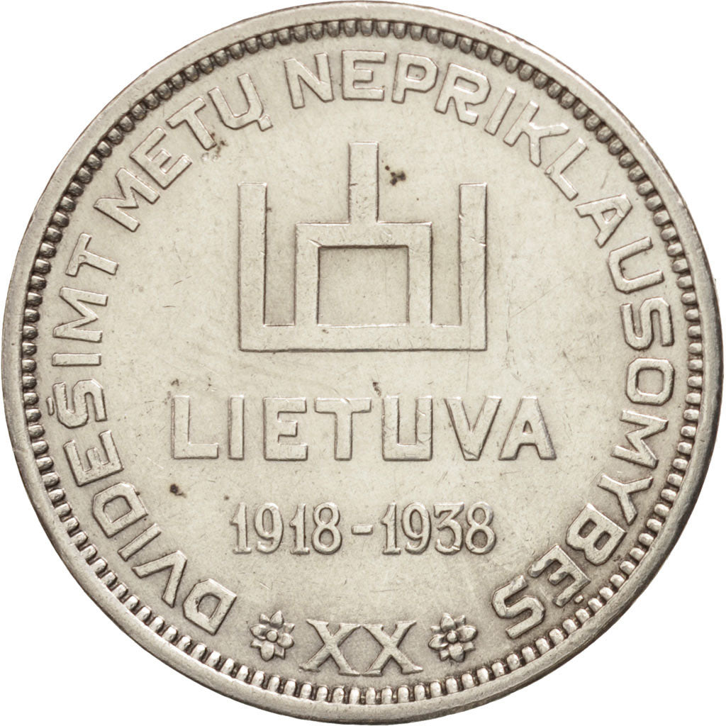 Lithuania, 10 Litu, 1938, AU(50-53), Silver, KM:84