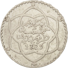 Coin, Morocco, 'Abd al-Hafiz, 1/2 Rial, 5 Dirhams, 1911, bi-Bariz, Paris