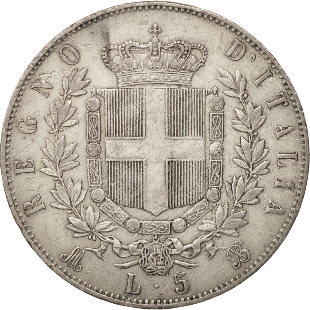 Italie, Vittorio Emanuele II, 5 Lire, 1871, Milan, TTB, Argent, KM:8.3