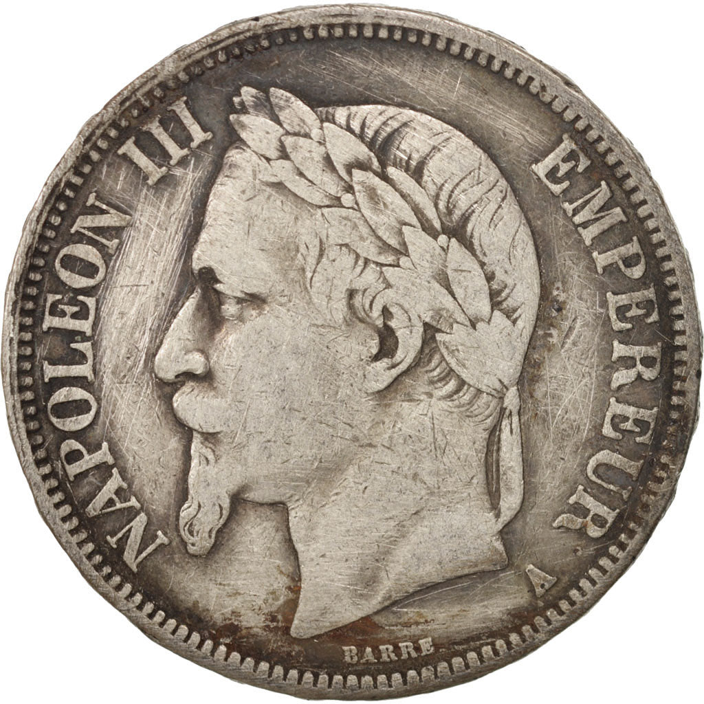 France, 5 Francs, 1868, Paris, VF(20-25), Silver, KM:799.1
