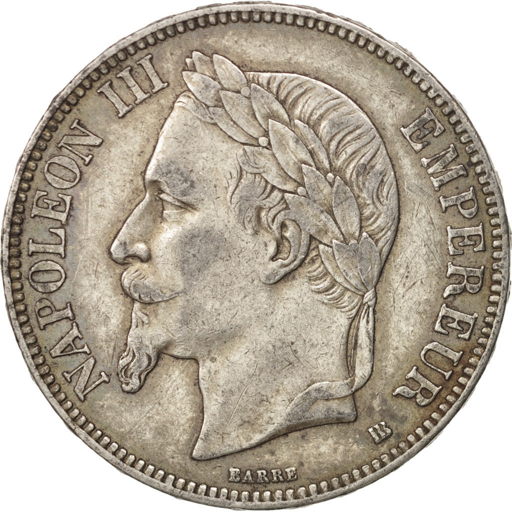 France, Napoléon III, 5 Francs, 1868, Strasbourg, AU(50-53), Silver, KM:799.2