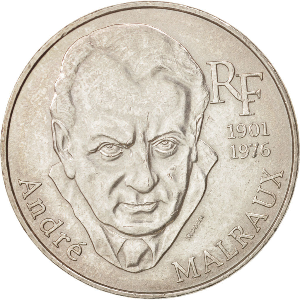 Moneda, Francia, André Malraux, 100 Francs, 1997, EBC, Plata, KM:1188