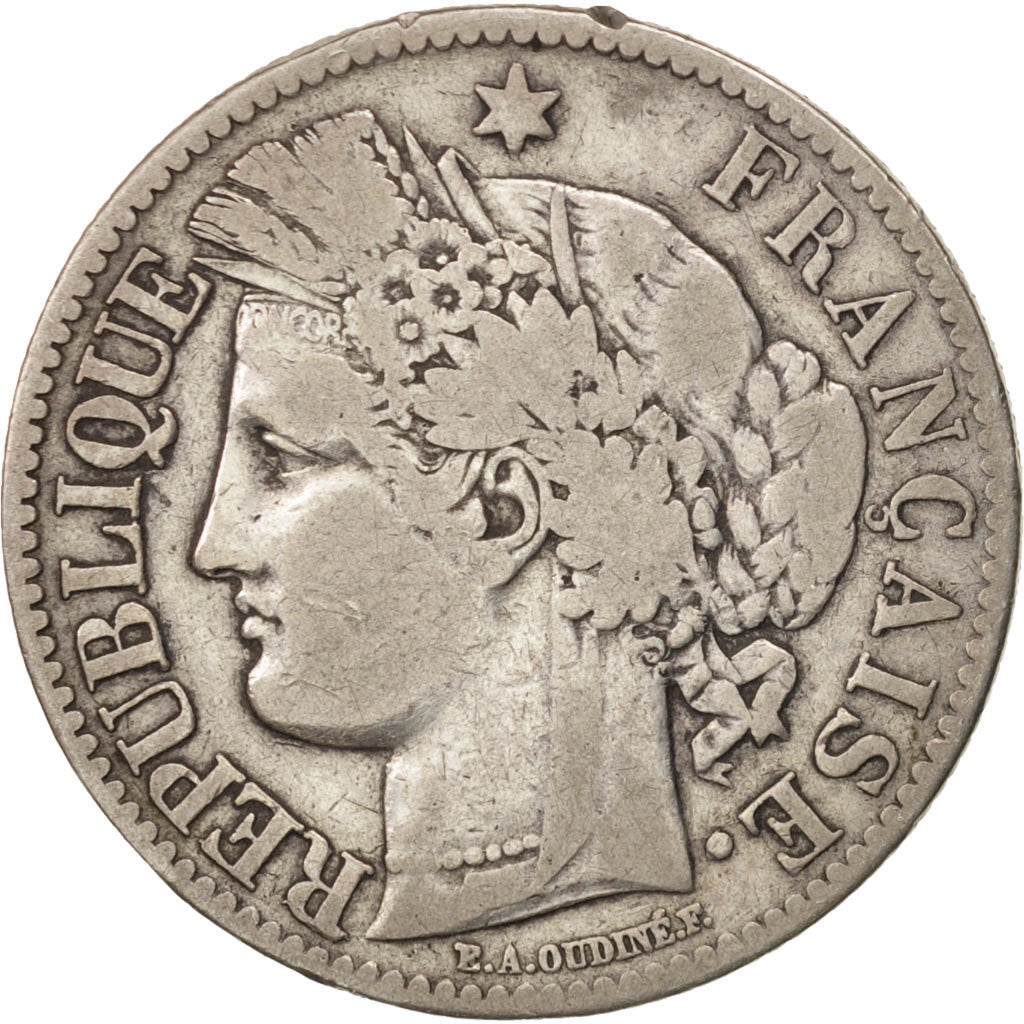France, Cérès, 2 Francs, 1871, Paris, VF(30-35), Silver, KM:817.1