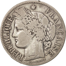 France, Cérès, 2 Francs, 1871, Paris, VF(30-35), Silver, KM:817.1