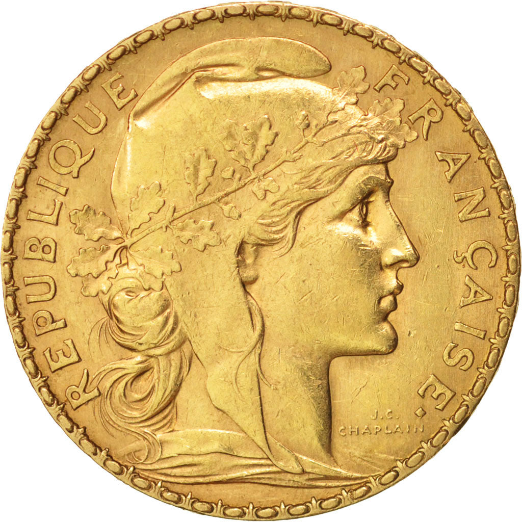 France, Marianne, 20 Francs, 1900, AU(55-58), Gold, KM:847