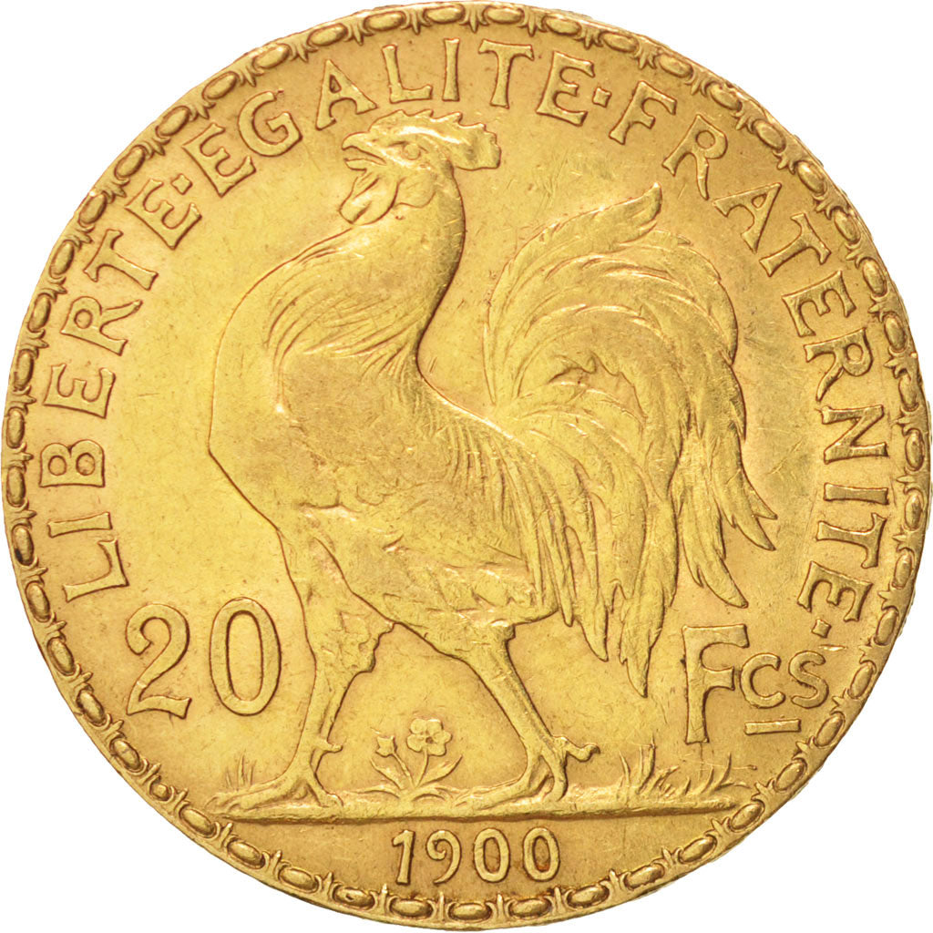 France, Marianne, 20 Francs, 1900, AU(55-58), Gold, KM:847