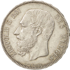 Belgium, Leopold II, 5 Francs, 5 Frank, 1876, EF(40-45), Silver, KM:24