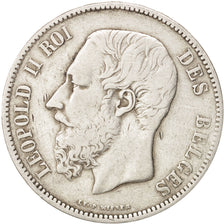 Belgium, Leopold II, 5 Francs, 5 Frank, 1867, VF(20-25), Silver, KM:24