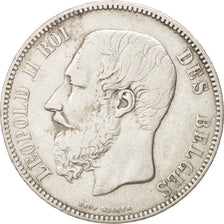 Belgium, Leopold II, 5 Francs, 5 Frank, 1867, VF(30-35), Silver, KM:24
