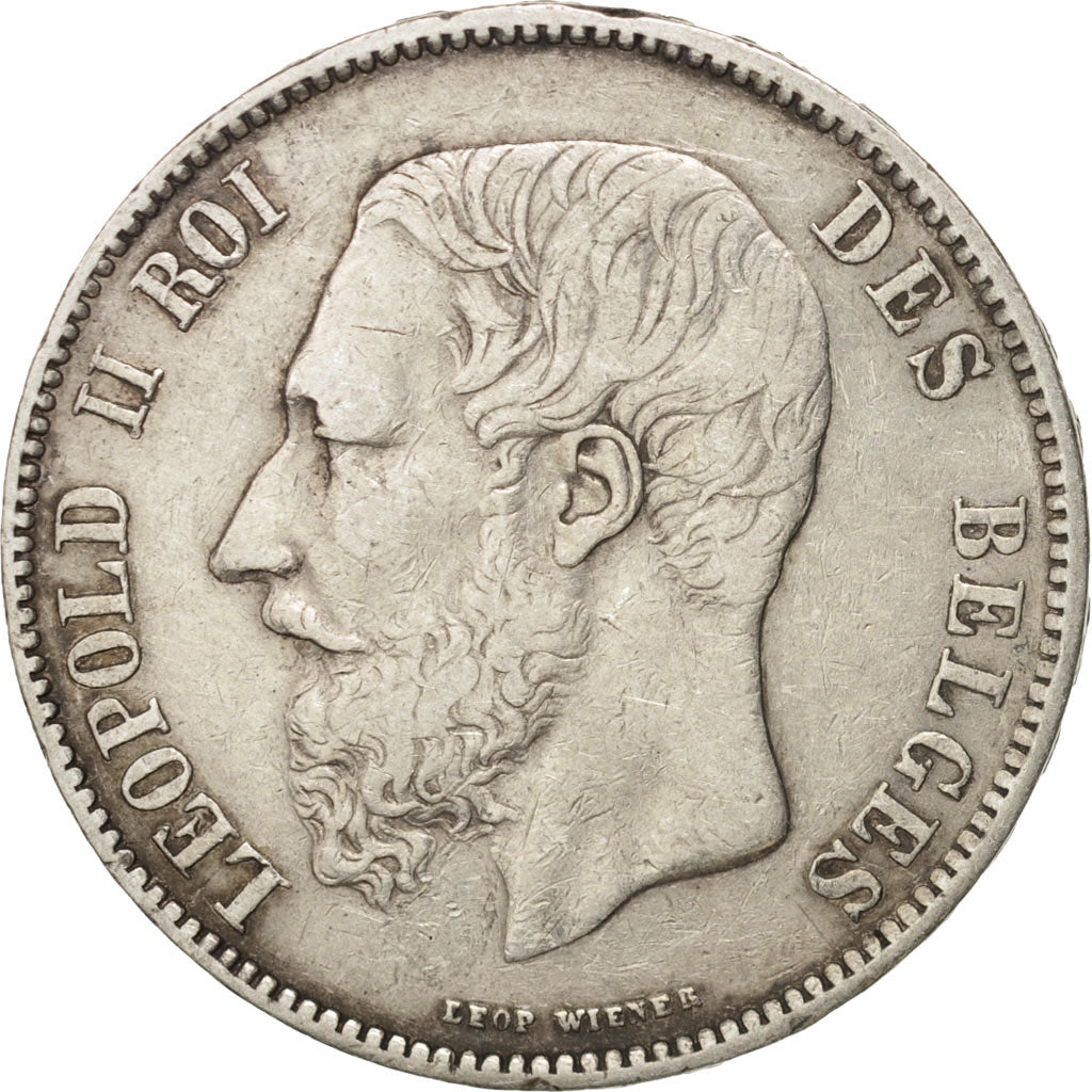 Belgium, Leopold II, 5 Francs, 5 Frank, 1867, VF(30-35), Silver, KM:24