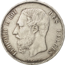 Belgium, Leopold II, 5 Francs, 5 Frank, 1867, VF(30-35), Silver, KM:24