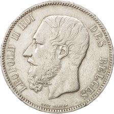 Belgium, Leopold II, 5 Francs, 5 Frank, 1869, EF(40-45), Silver, KM:24