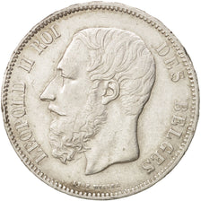 Belgium, Leopold II, 5 Francs, 5 Frank, 1871, AU(50-53), Silver, KM:24