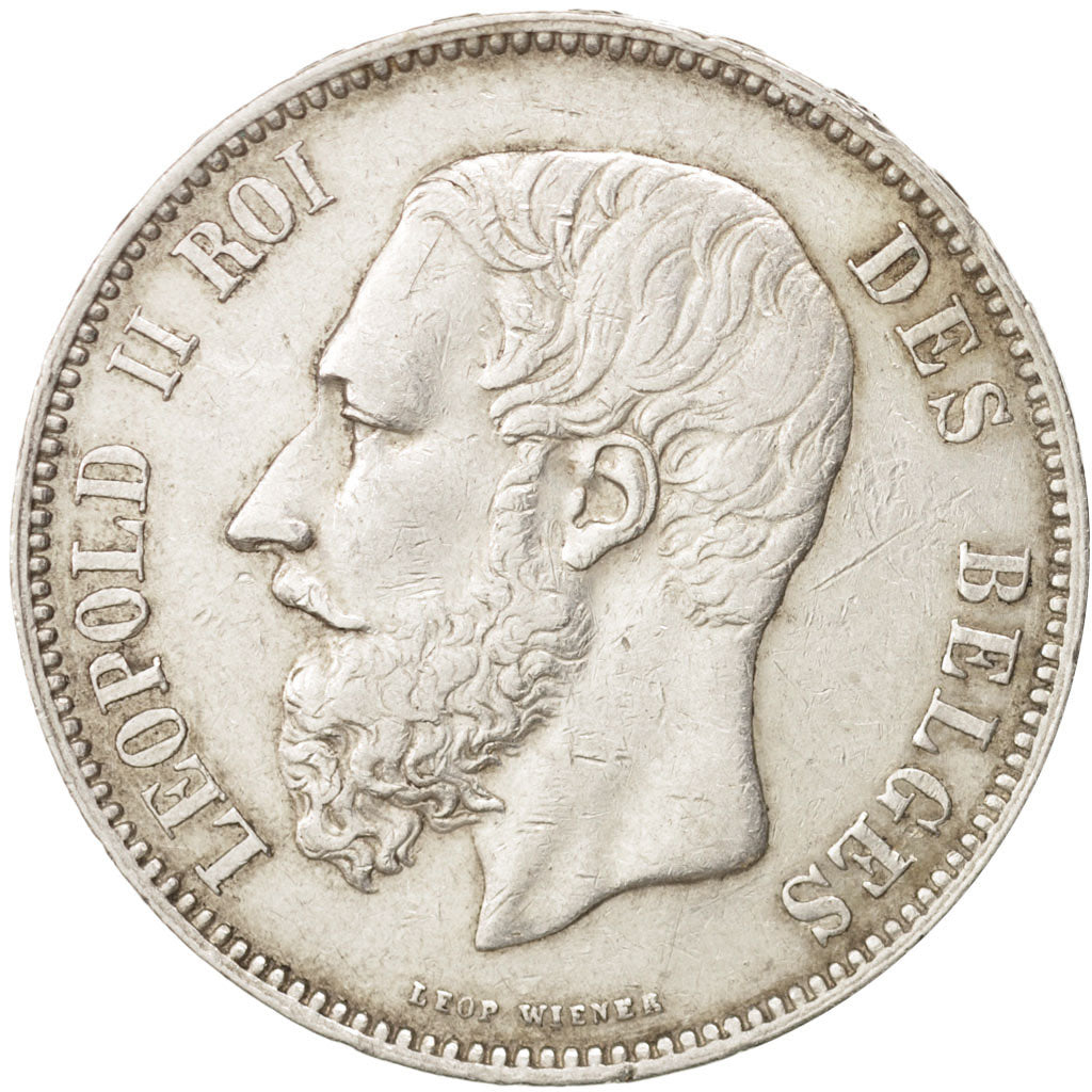 Belgium, Leopold II, 5 Francs, 5 Frank, 1875, EF(40-45), Silver, KM:24