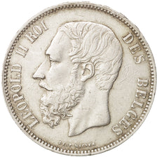 Belgium, Leopold II, 5 Francs, 5 Frank, 1875, EF(40-45), Silver, KM:24