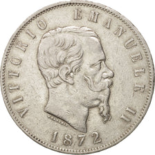 Coin, Italy, Vittorio Emanuele II, 5 Lire, 1872, Milan, EF(40-45), Silver
