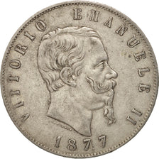 Monnaie, Italie, Vittorio Emanuele II, 5 Lire, 1877, Rome, TTB, Argent, KM:8.4