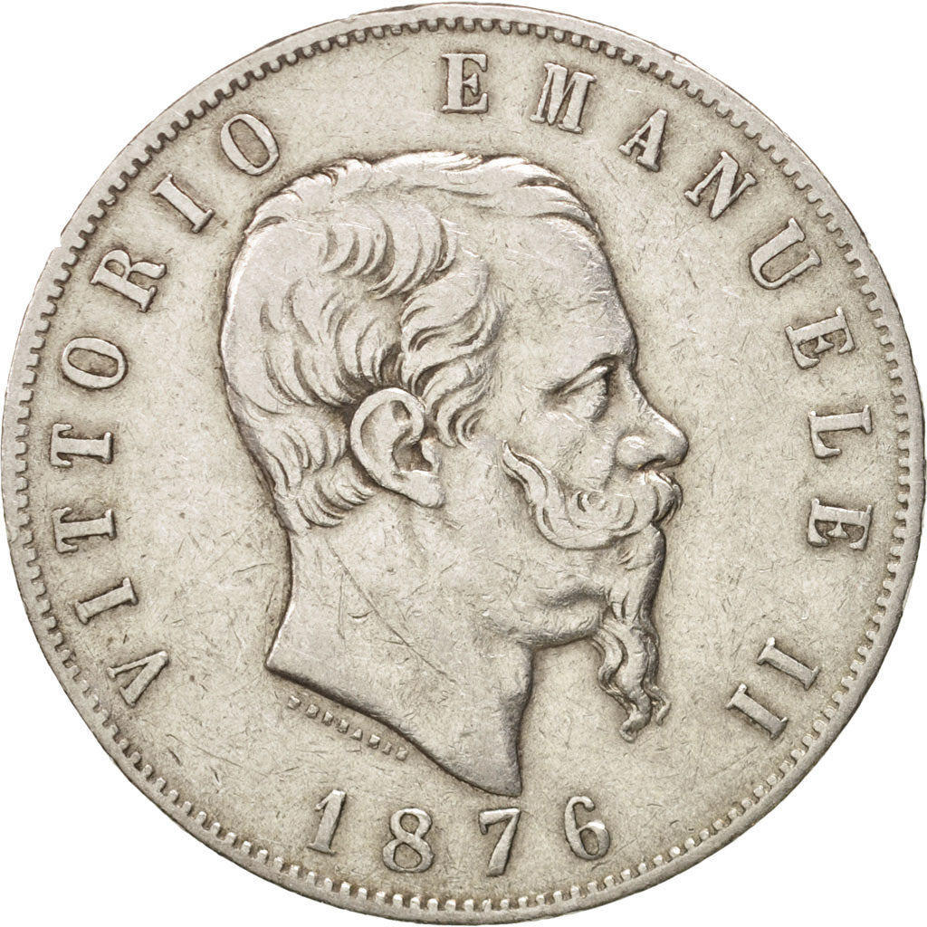 Moneta, Italia, Vittorio Emanuele II, 5 Lire, 1876, Rome, BB, Argento, KM:8.4