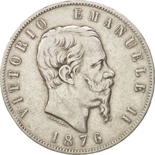 Moneta, Italia, Vittorio Emanuele II, 5 Lire, 1876, Rome, BB, Argento, KM:8.4