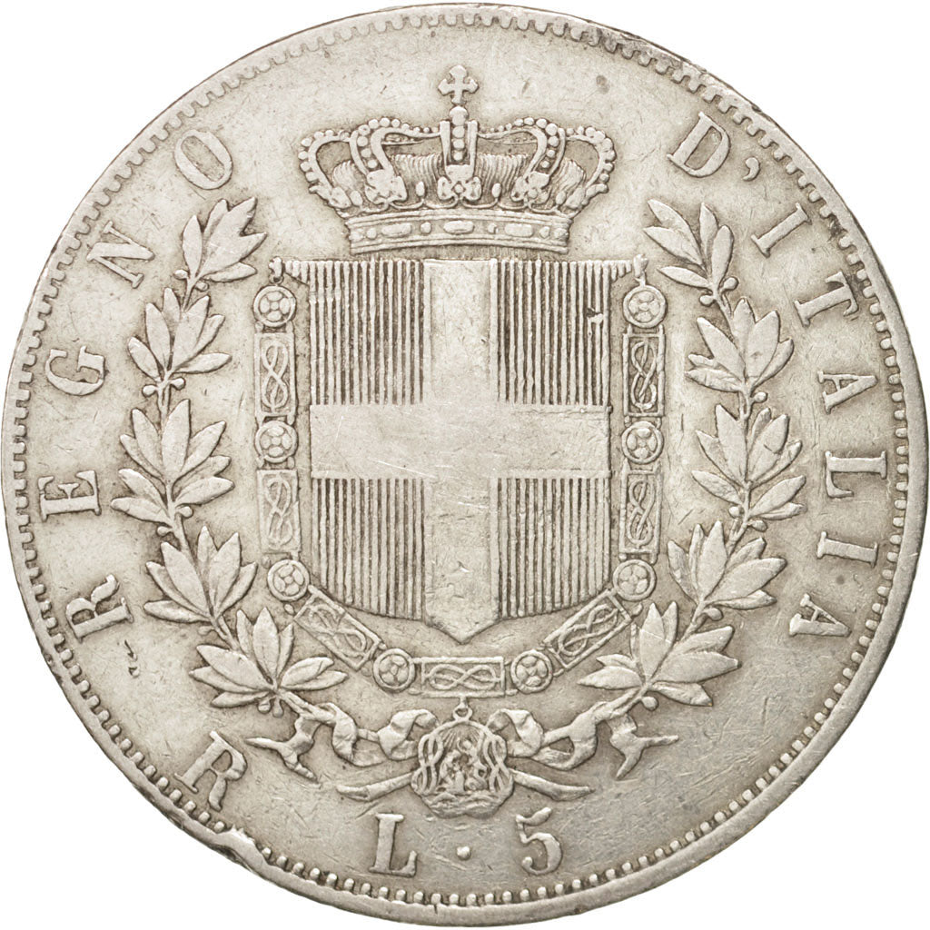 Moneta, Italia, Vittorio Emanuele II, 5 Lire, 1876, Rome, BB, Argento, KM:8.4