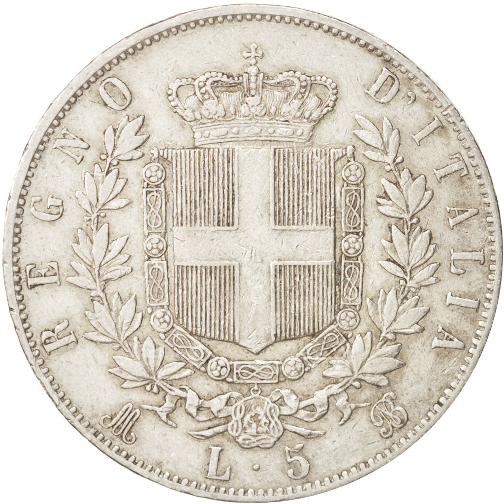 Italie, Vittorio Emanuele II, 5 Lire, 1870, Milan, TTB, Argent, KM:8.3