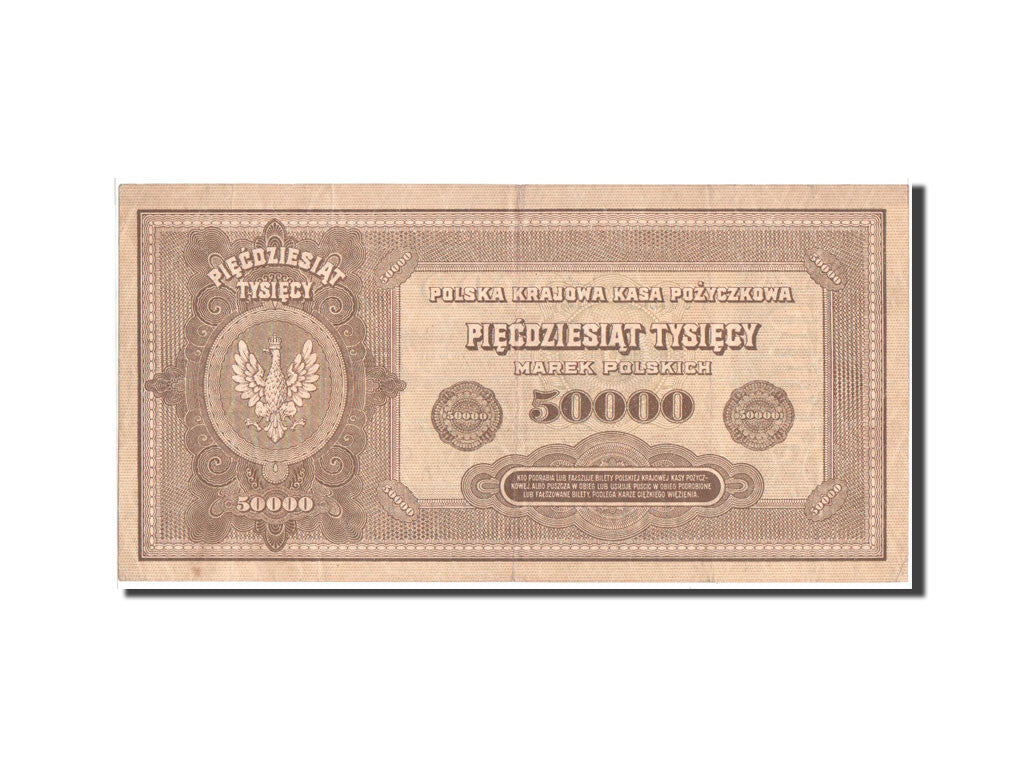 Billete, 50,000 Marek, 1922, Polonia, MBC+
