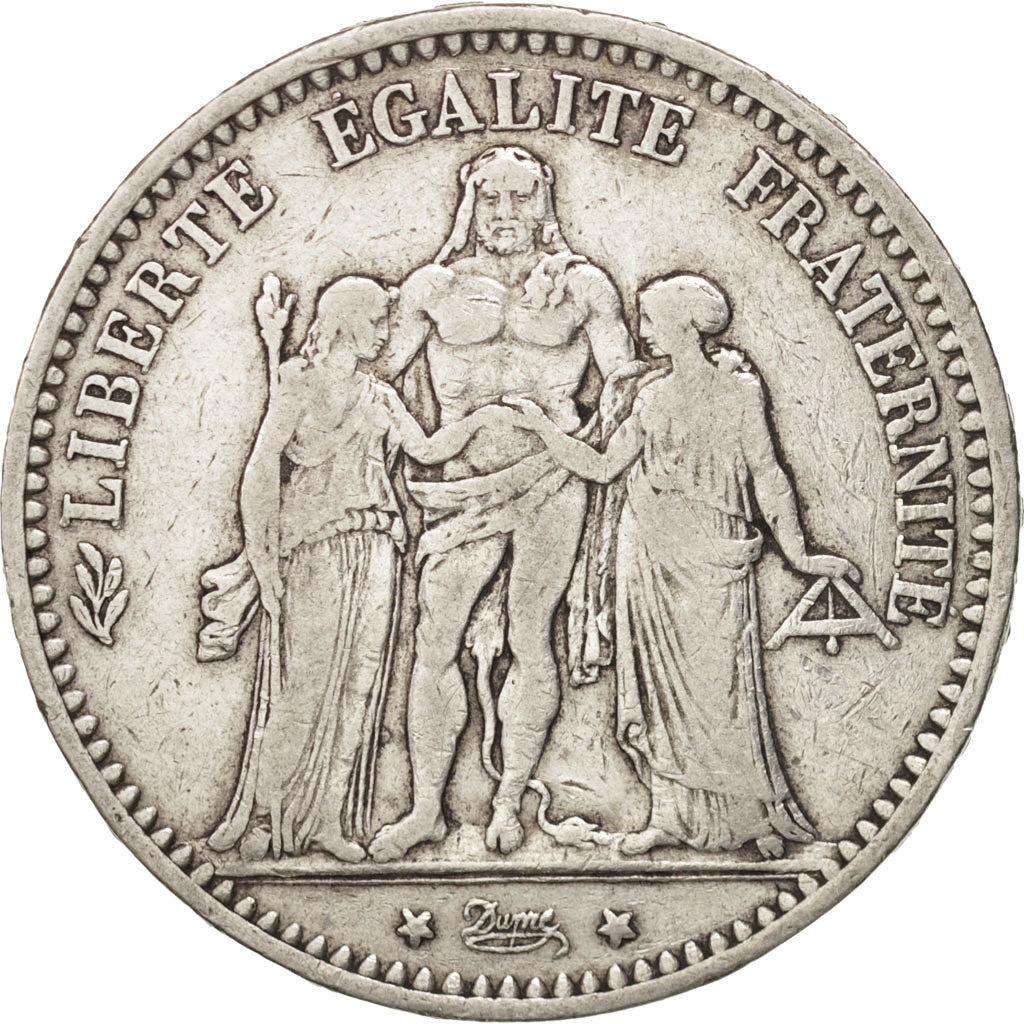 Coin, France, Hercule, 5 Francs, 1874, Bordeaux, VF(30-35), Silver, KM:820.2