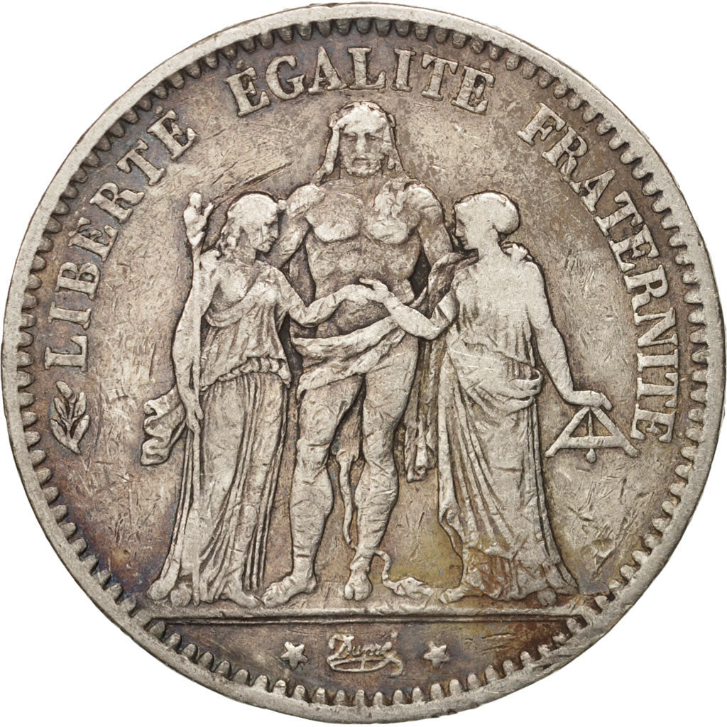 Munten, Frankrijk, Hercule, 5 Francs, 1876, Bordeaux, FR+, Zilver, KM:820.2
