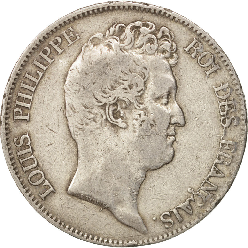 France, Louis-Philippe, 5 Francs, 1830, Rouen, VF(30-35), Silver, KM:735.2
